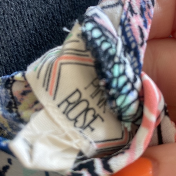 Pink Rose Tribal Boho Racer Back Tank with Mother of Pearl Buttons - Picture 5 of 5